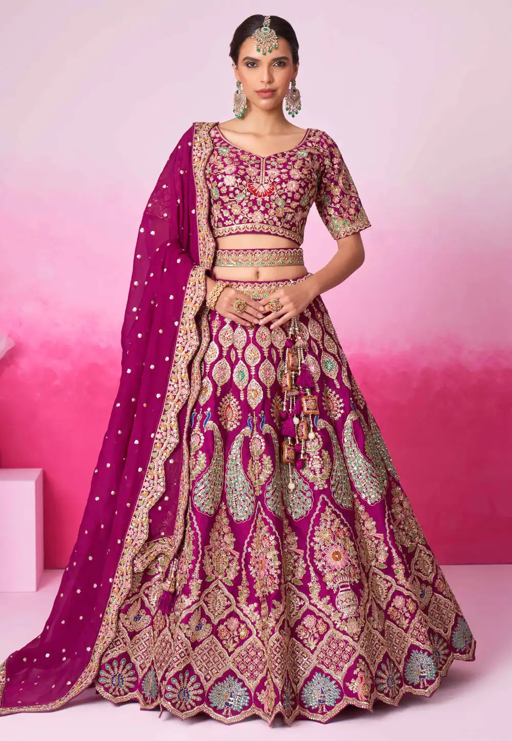 Purple Silk A Line Lehenga Choli 291831