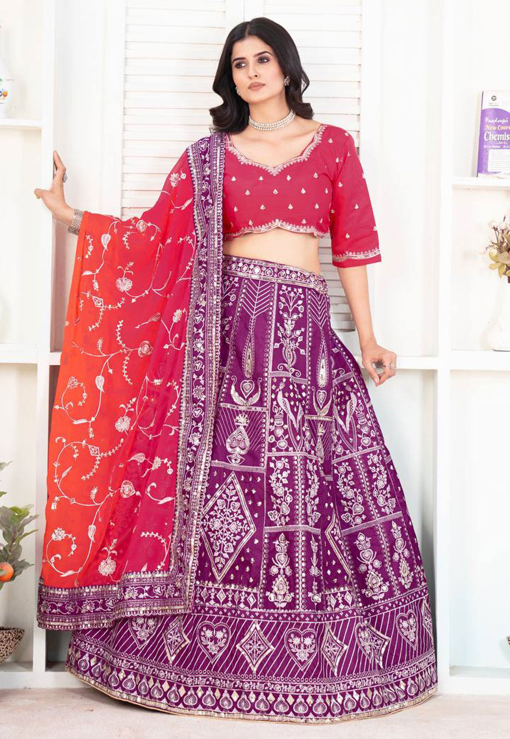 Purple Silk Circular Lehenga Choli 309946
