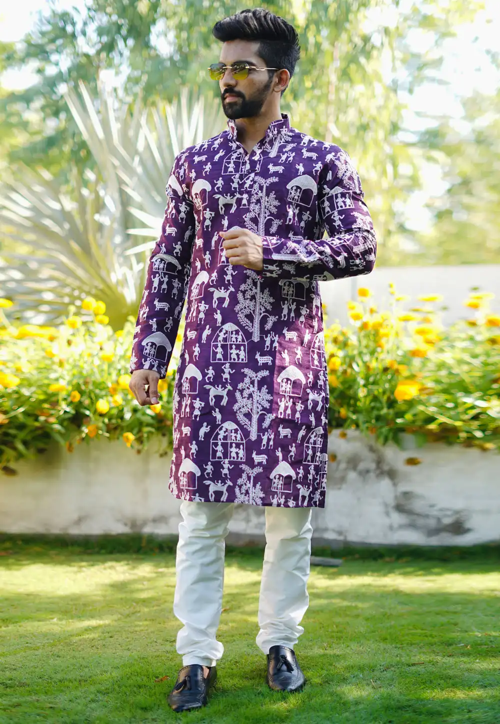 Purple Silk Kurta Pajama 293301