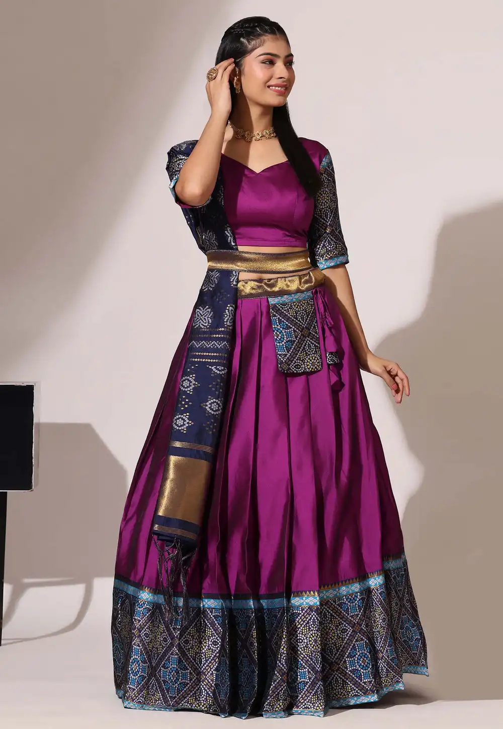 Purple Silk Lehenga Choli 295139