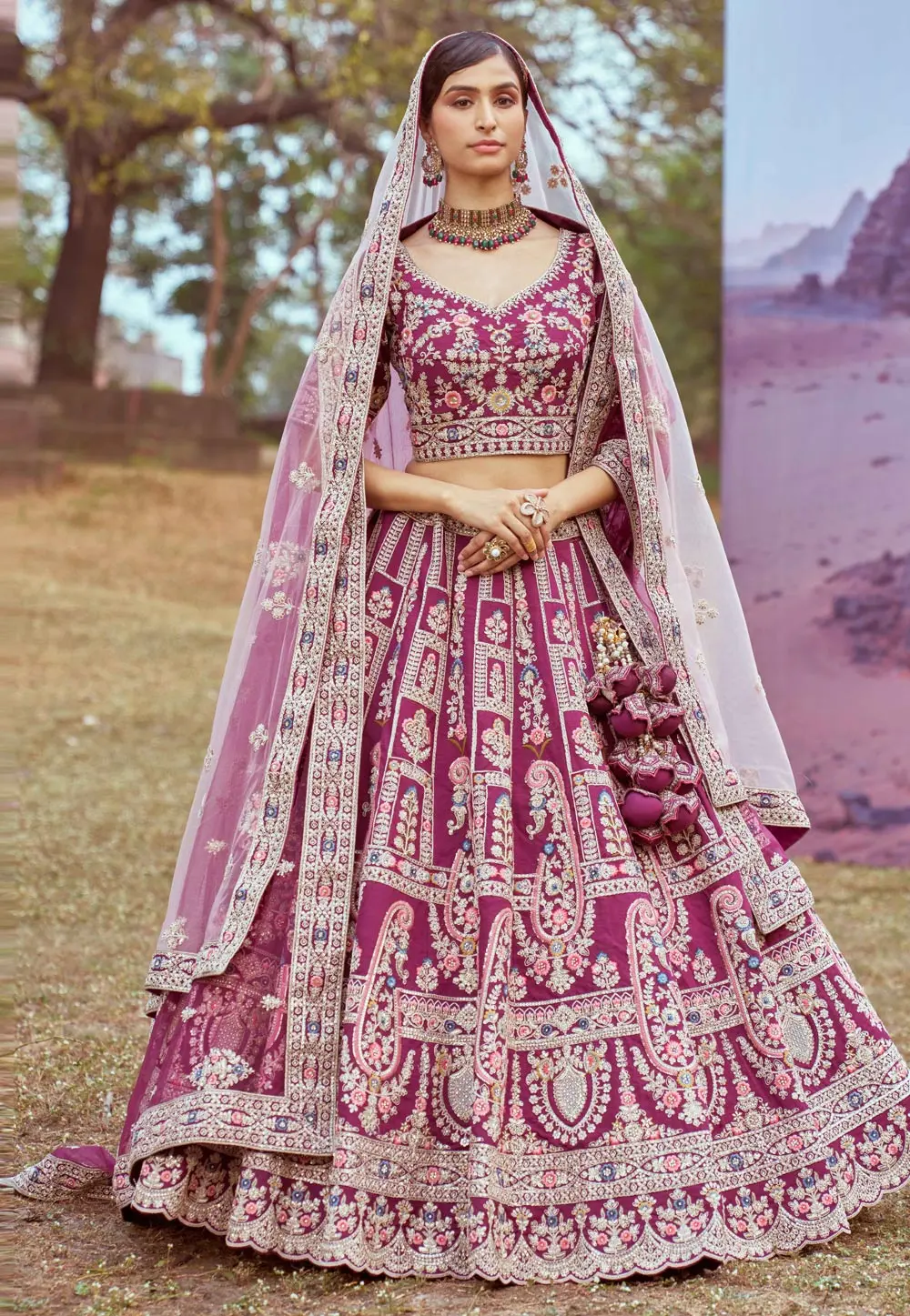 Purple Silk Lehenga Choli For Wedding 299131