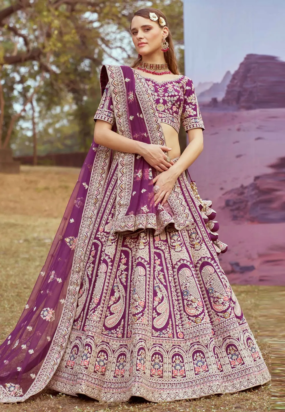 Purple Silk Lehenga Choli For Wedding 299139