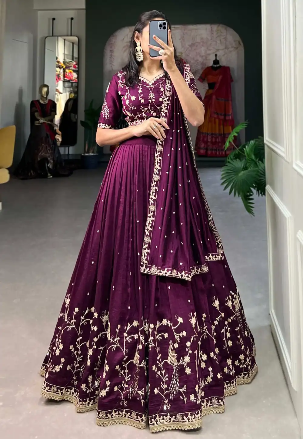 Purple Silk Navratri Chaniya Choli 292073