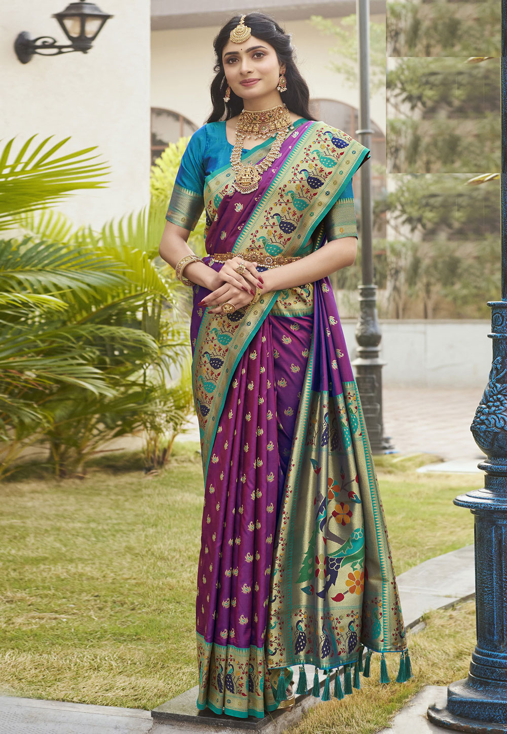 Purple Silk Paithani Saree 286601