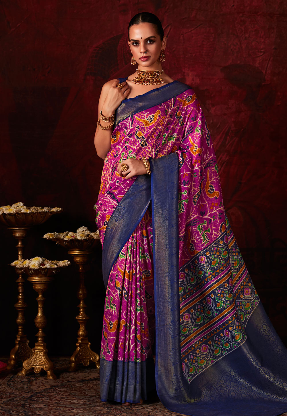 Purple Silk Patola Saree 286031