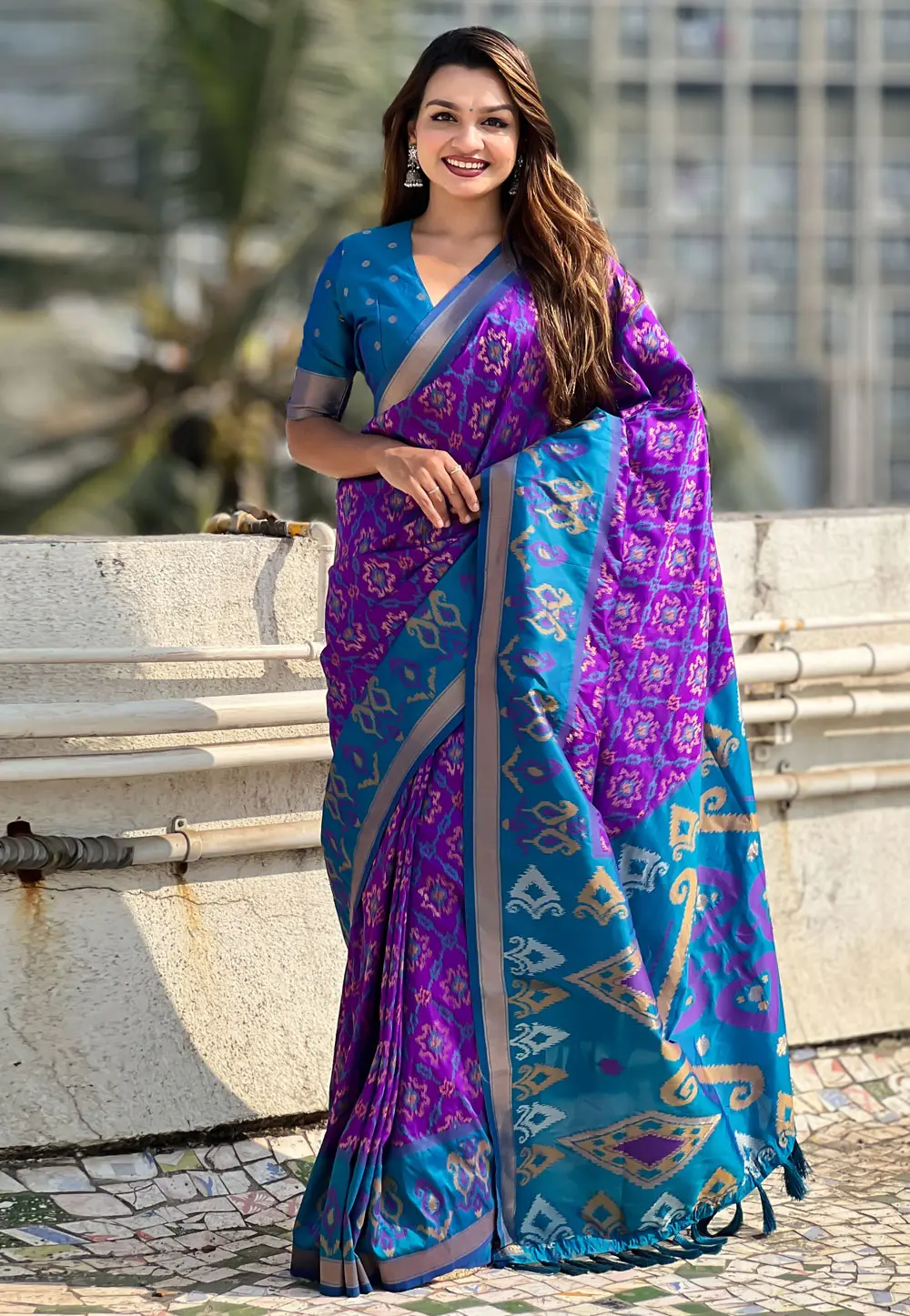 Purple Silk Patola Saree 303926