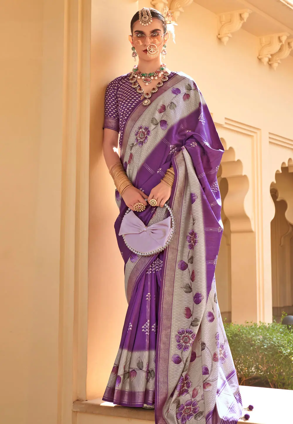 Purple Silk Saree With Blouse 299445