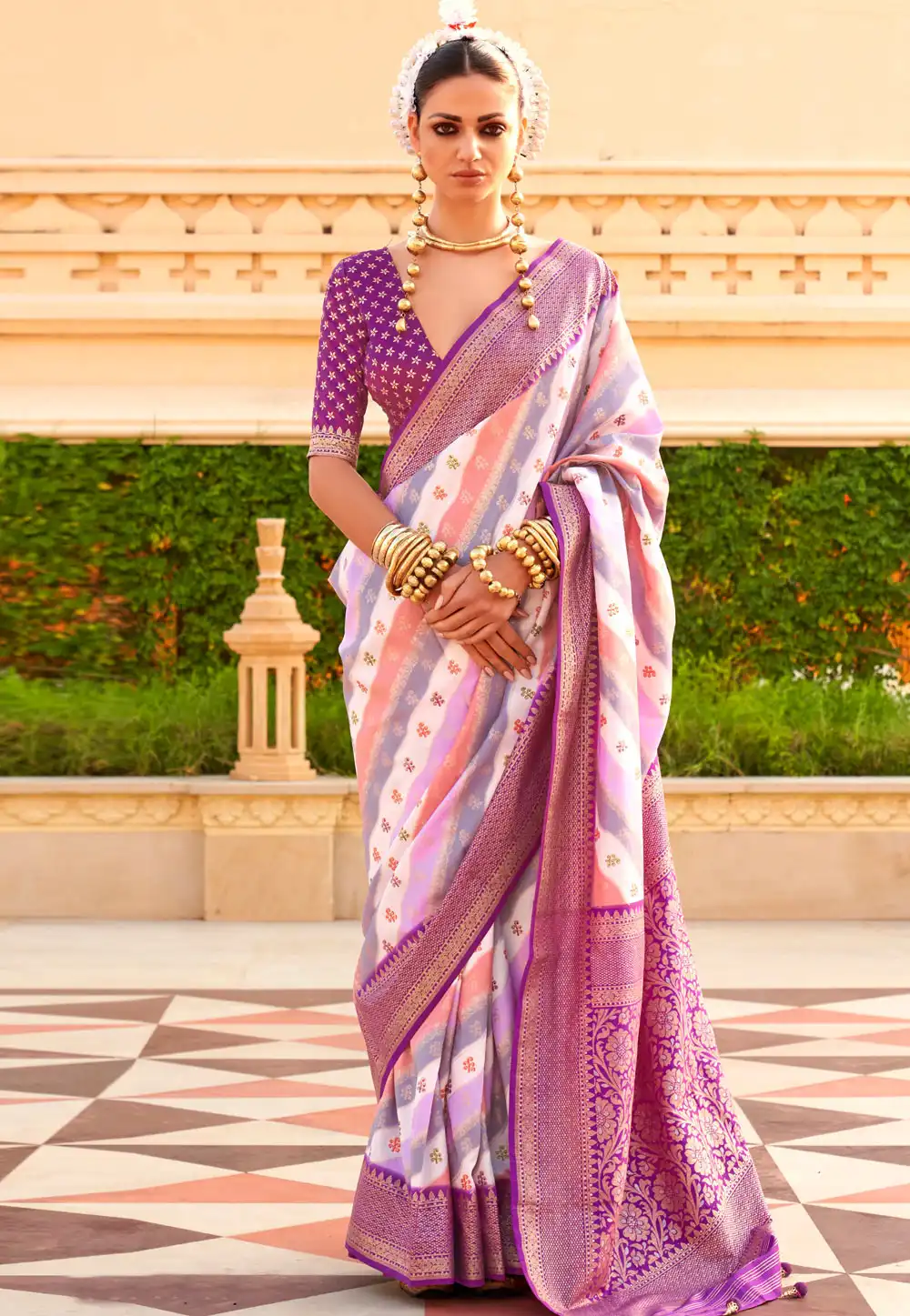 Purple Silk Saree With Blouse 291365