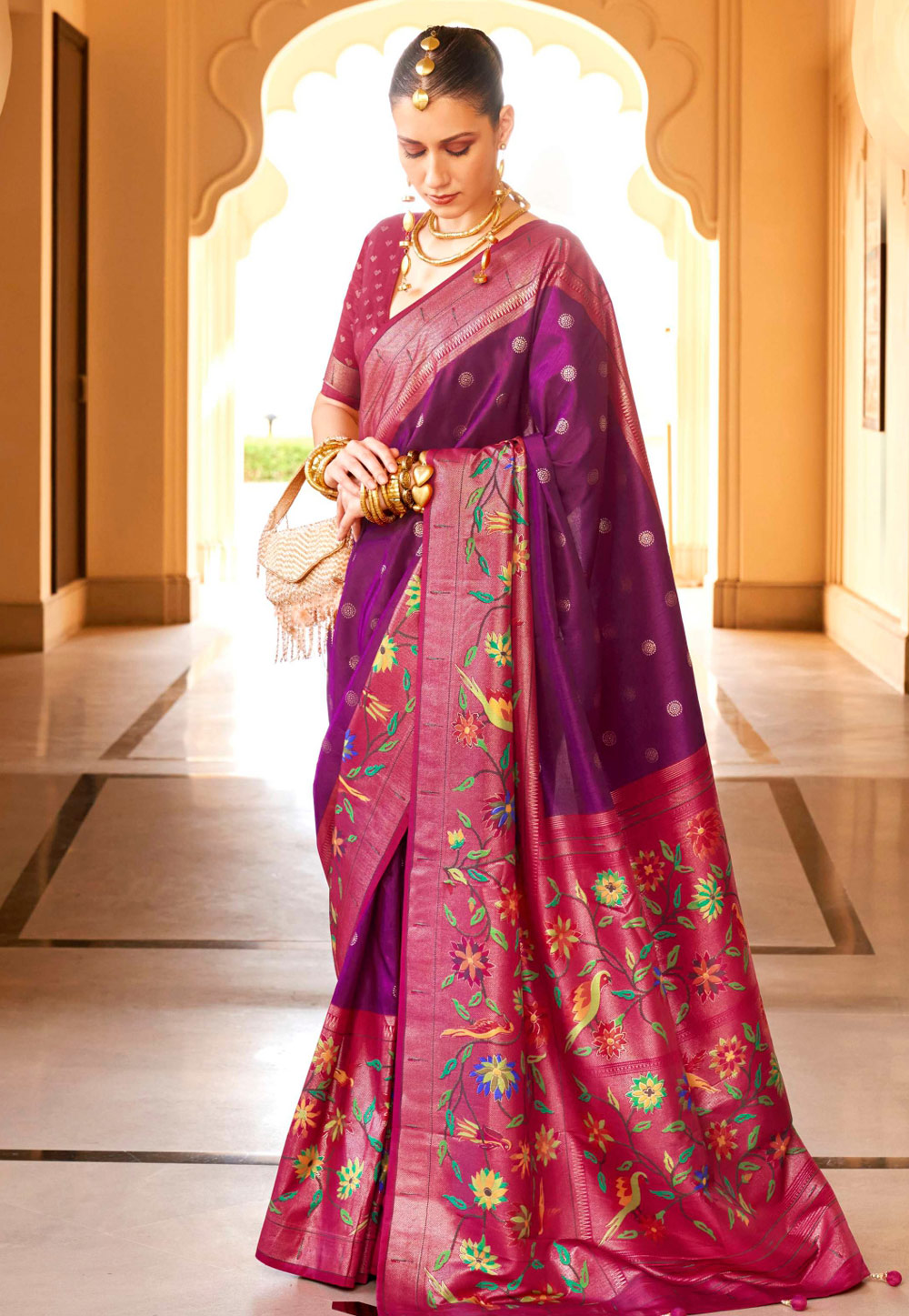 Purple Silk Saree With Blouse 286316