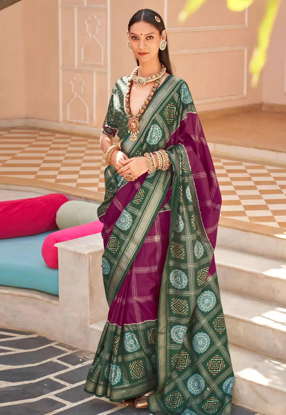 Purple Silk Saree With Blouse 292093