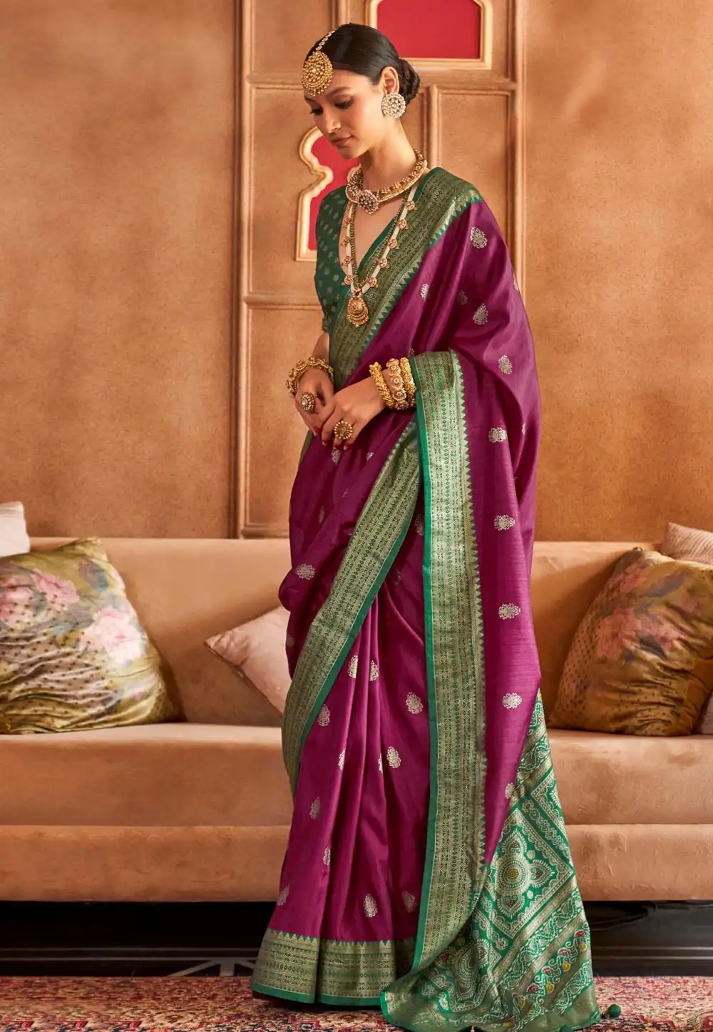 Purple Silk Saree With Blouse 291070