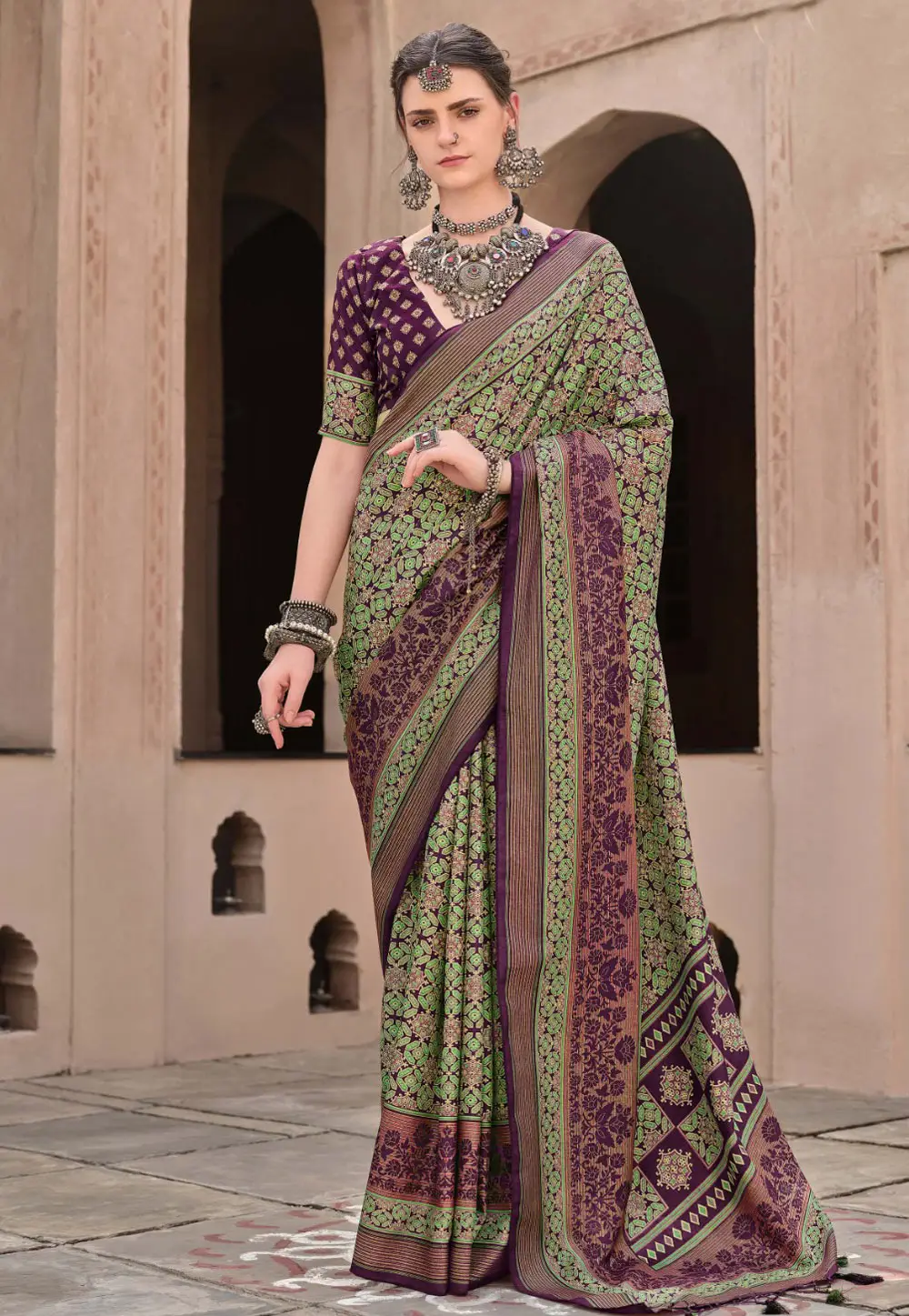 Purple Silk Saree With Blouse 295852