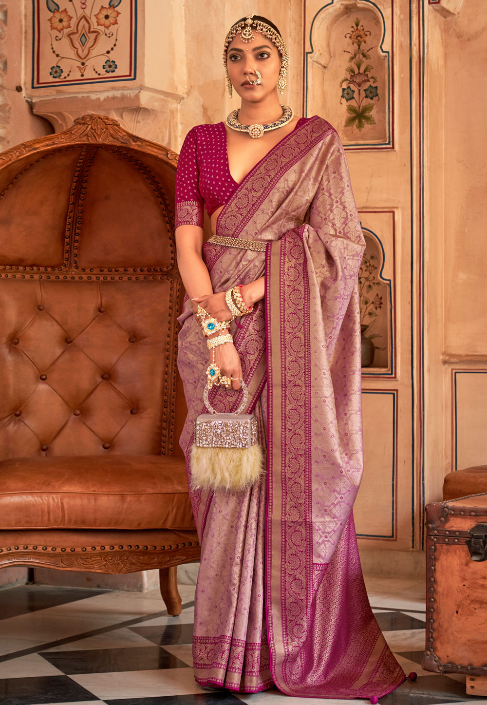 Purple Silk Saree With Blouse 279592