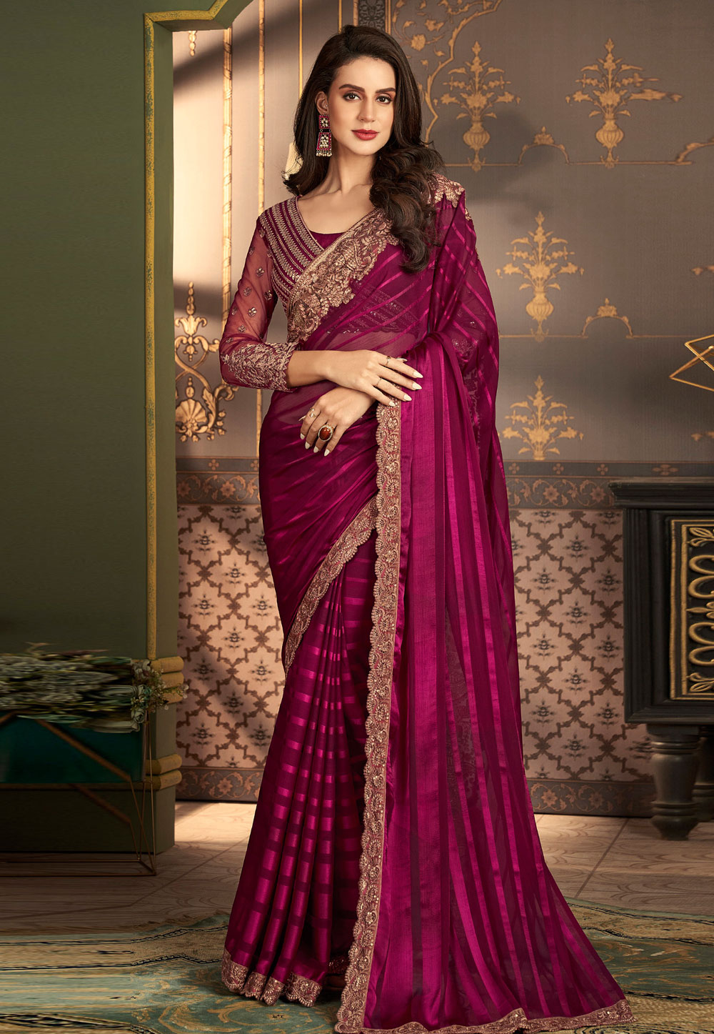 Purple Silk Saree With Blouse 281989