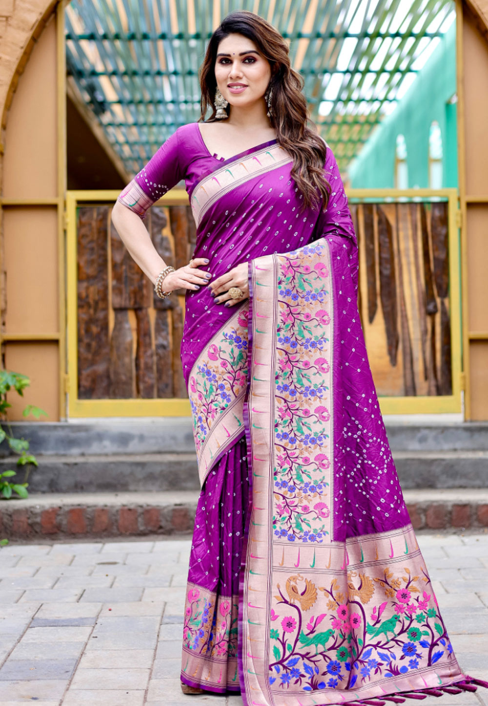 Purple Silk Saree With Blouse 283556