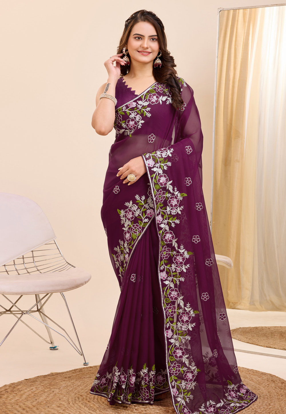 Purple Silk Saree With Blouse 285082