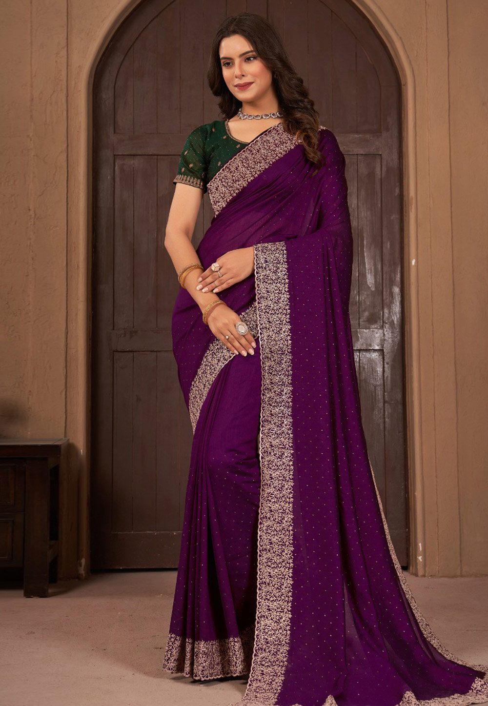 Purple Silk Saree With Blouse 285512