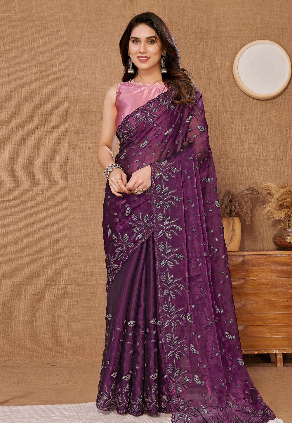 Purple Silk Saree With Blouse 285514