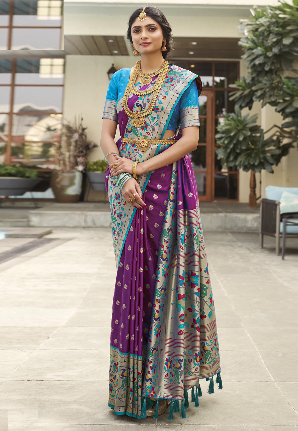 Purple Silk Saree With Blouse 286582