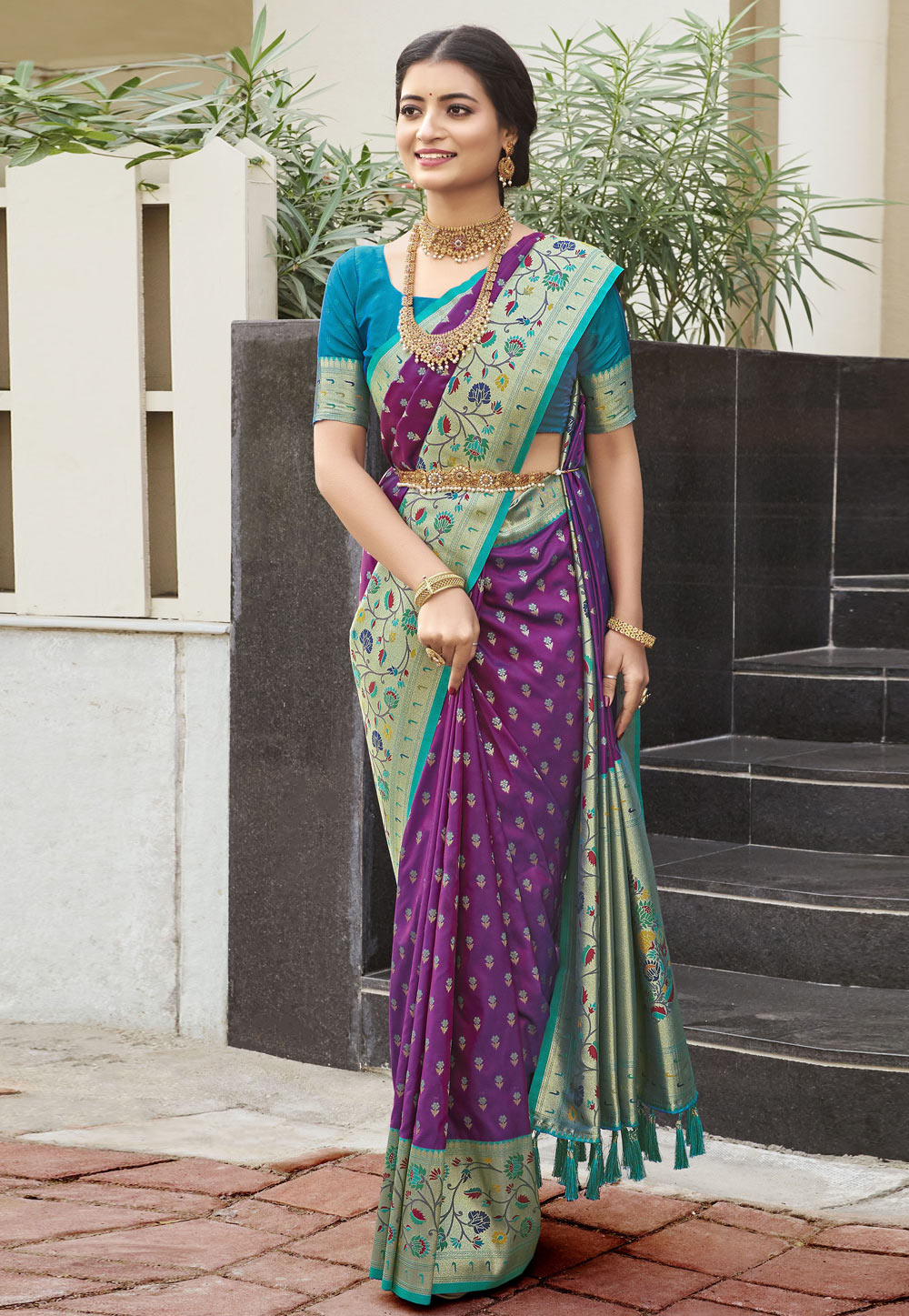 Purple Silk Saree With Blouse 286588