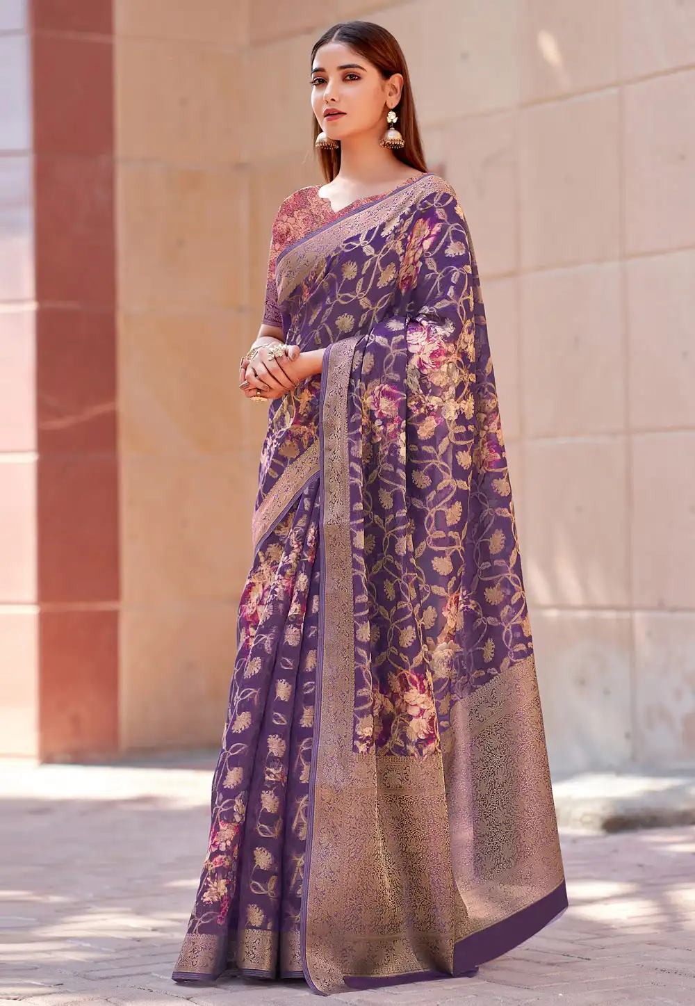 Purple Silk Saree With Blouse 287961