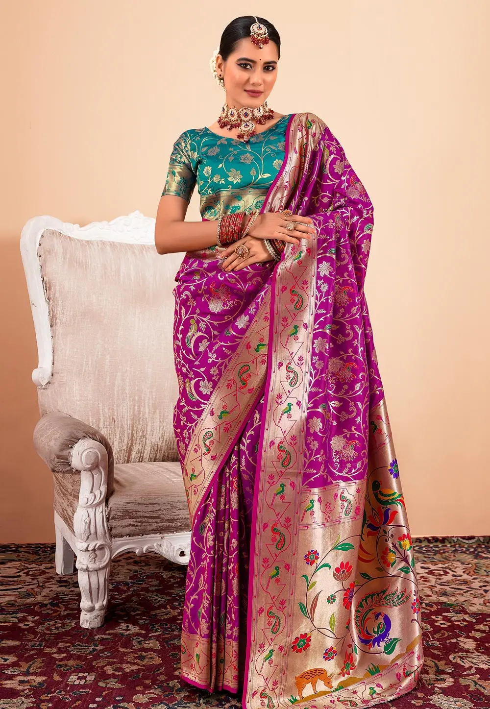 Purple Silk Saree With Blouse 304565