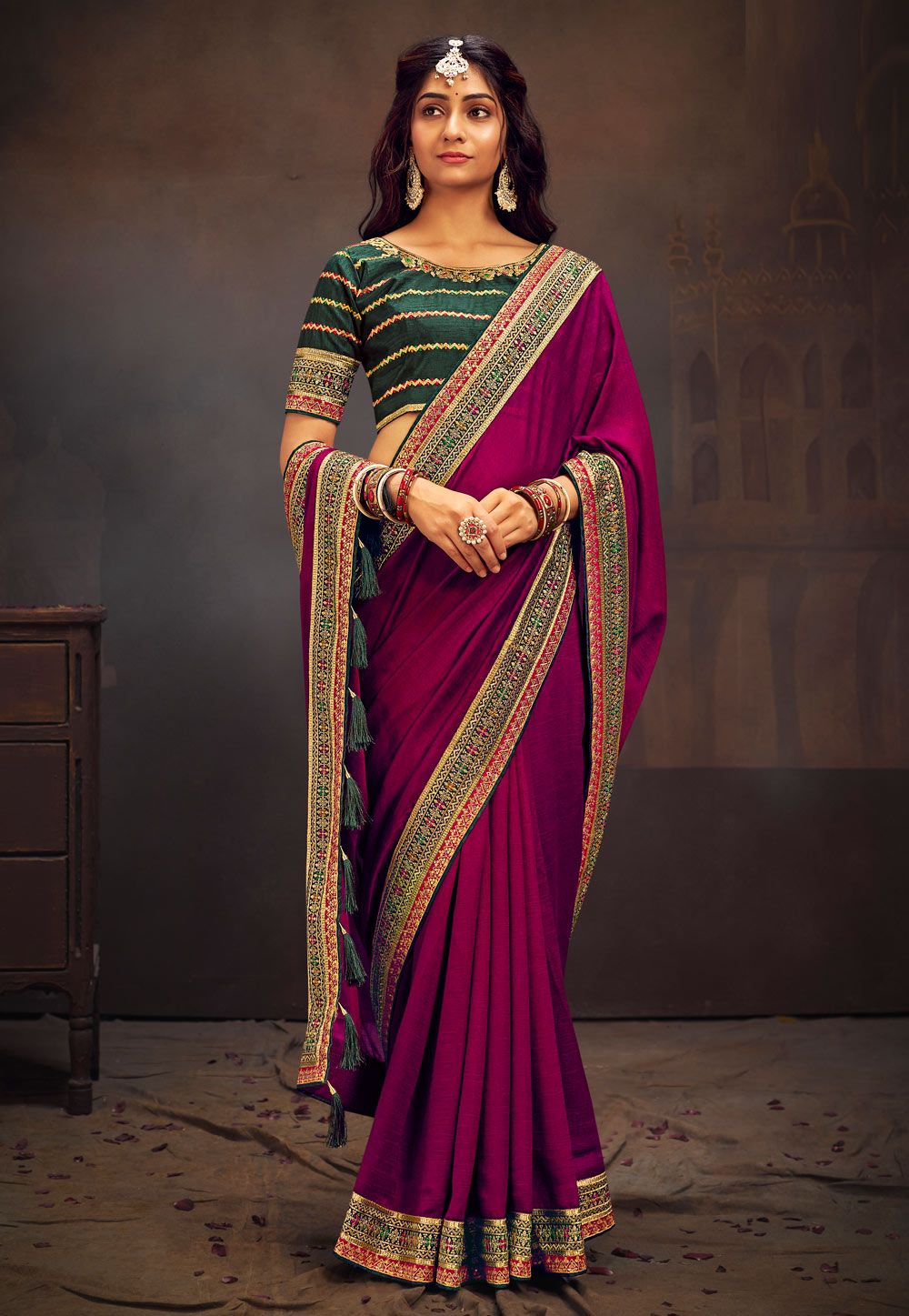 Purple Silk Saree With Blouse 283257