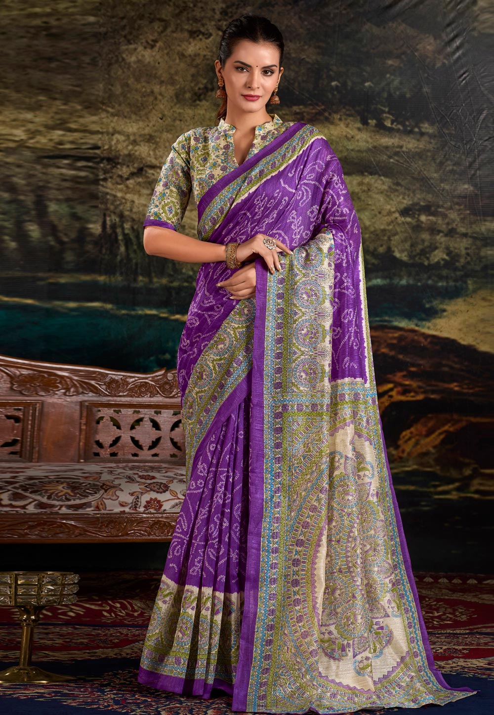 Purple Silk Saree With Blouse 310407