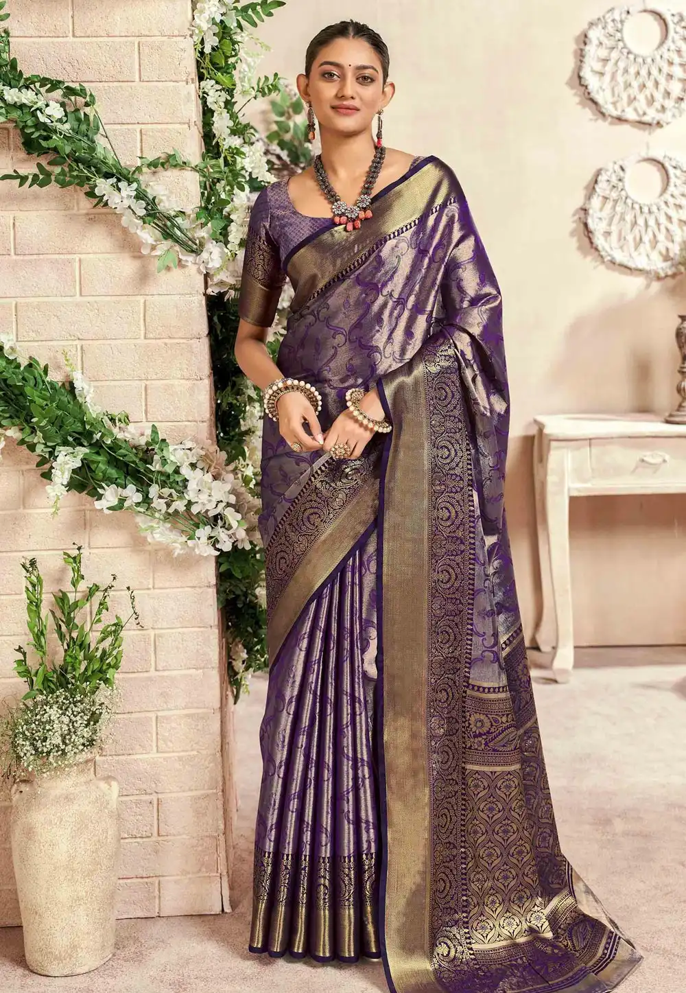 Purple Silk Saree With Blouse 288359