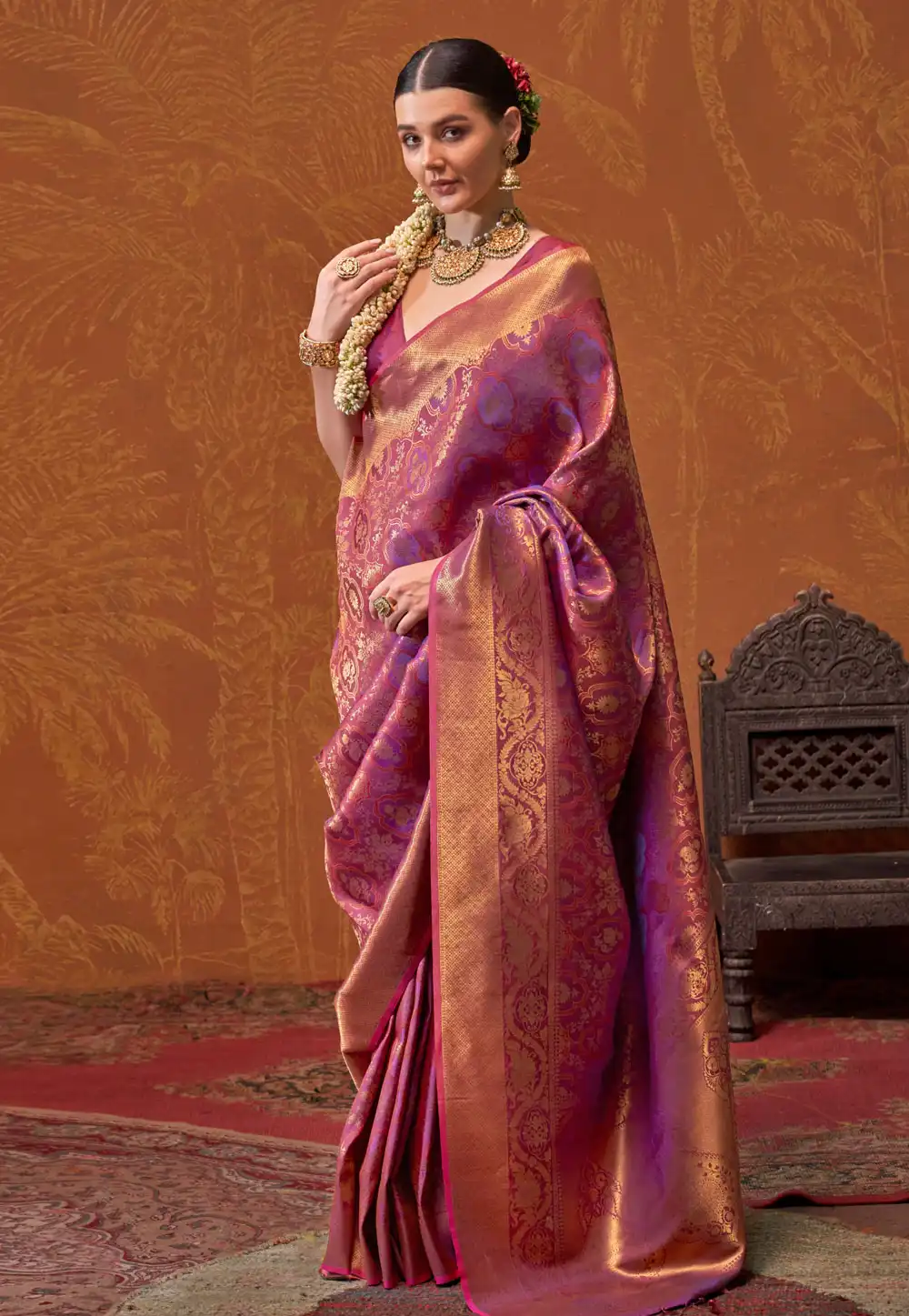 Purple Silk Saree With Blouse 294045