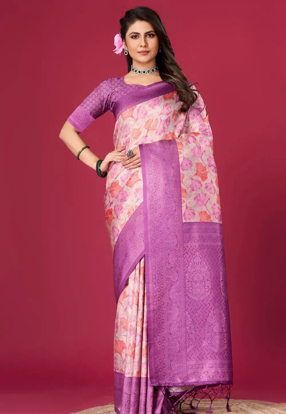 Purple Silk Saree With Blouse 289322