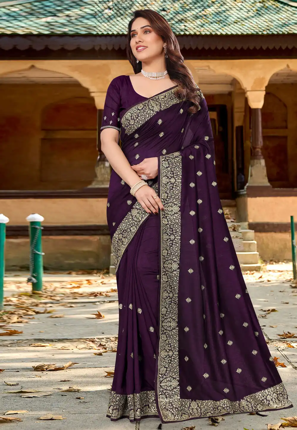 Purple Silk Saree With Blouse 289484