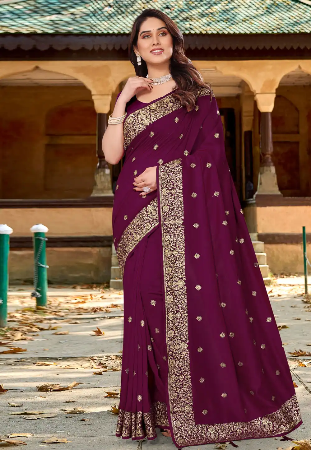 Purple Silk Saree With Blouse 289486