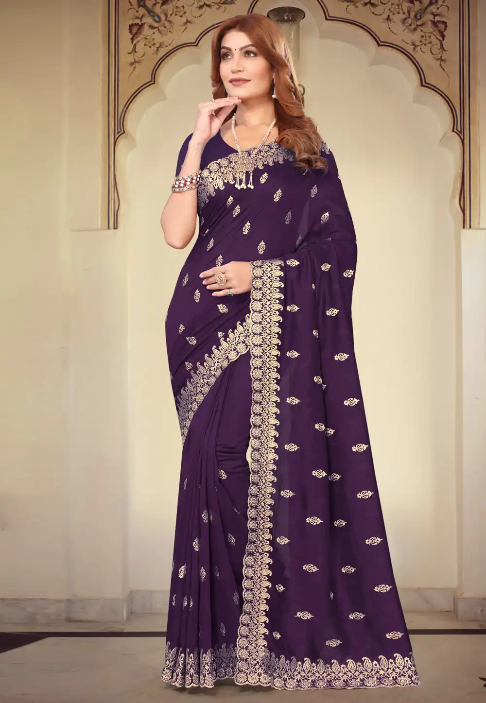 Purple Silk Saree With Blouse 293505