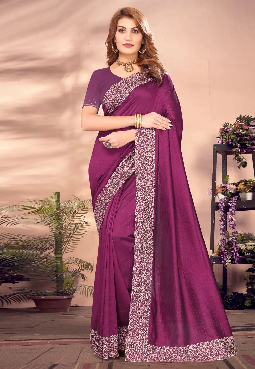 Purple Silk Saree With Blouse 295748