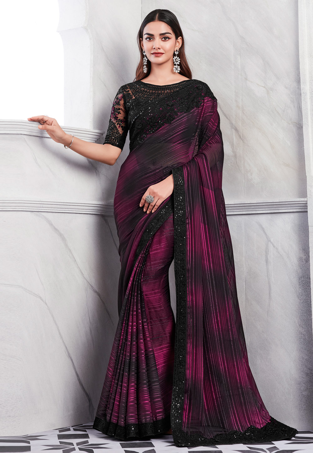 Purple Silk Saree With Blouse 283833