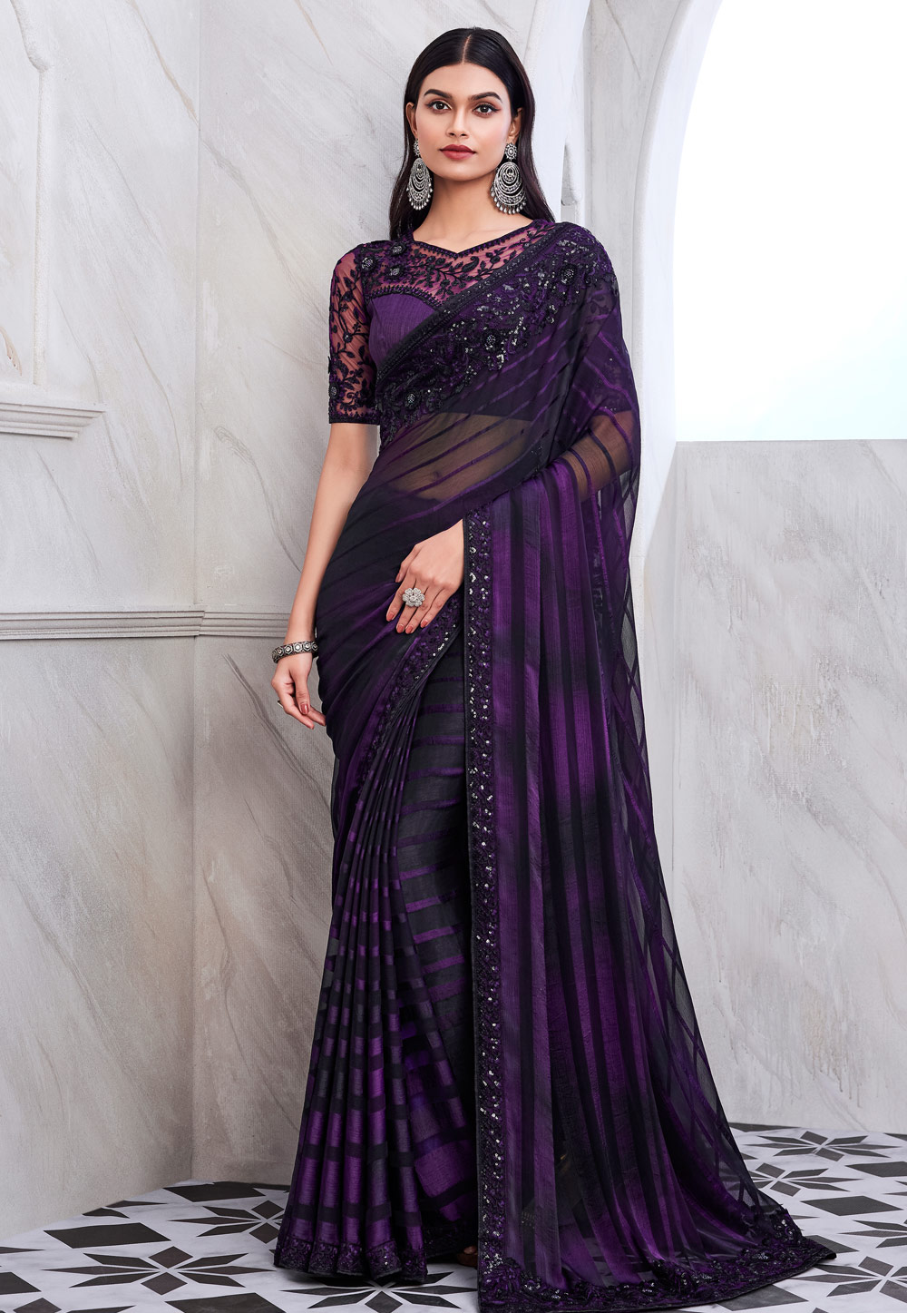 Purple Silk Saree With Blouse 283840