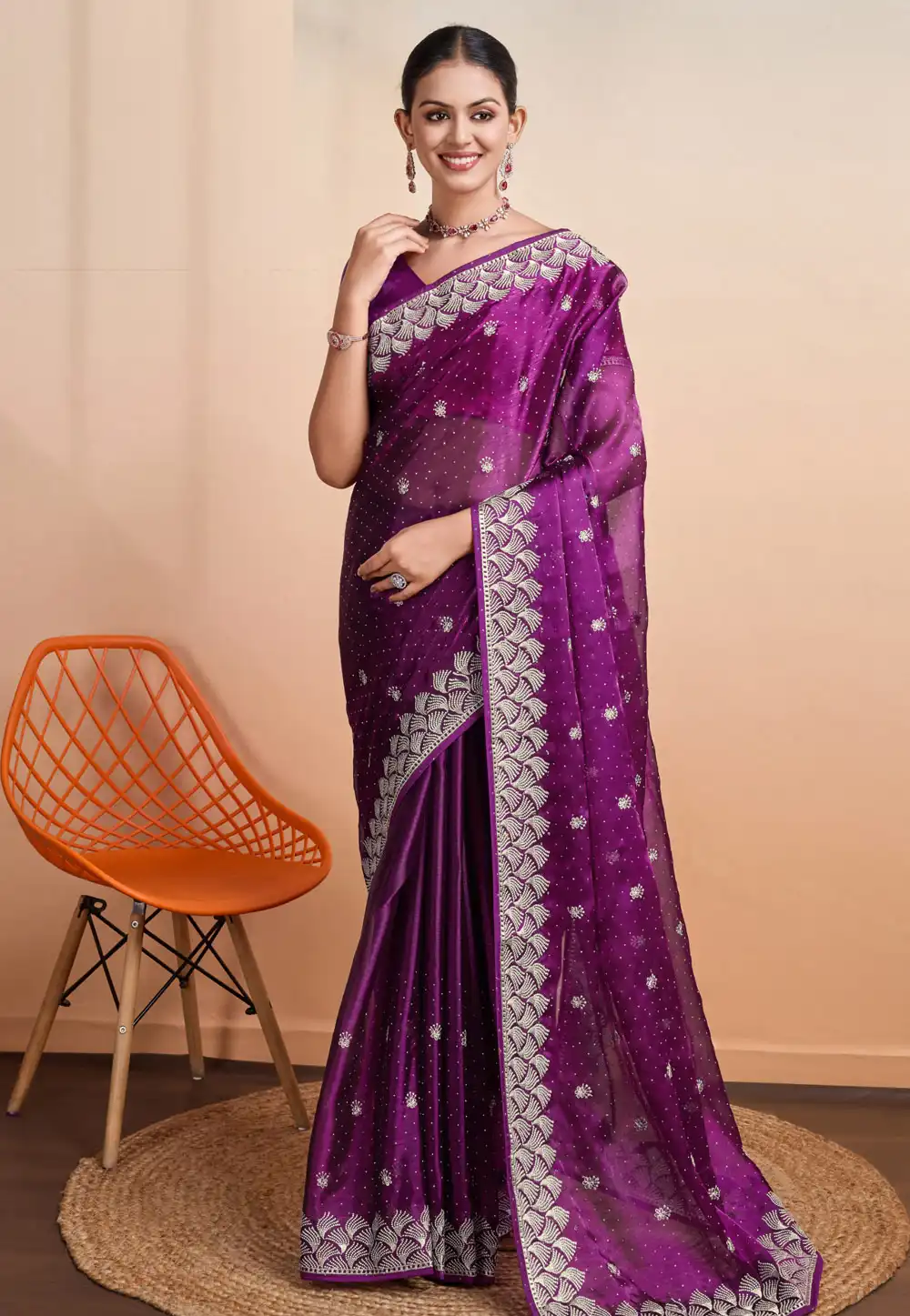 Purple Silk Saree With Blouse 289991