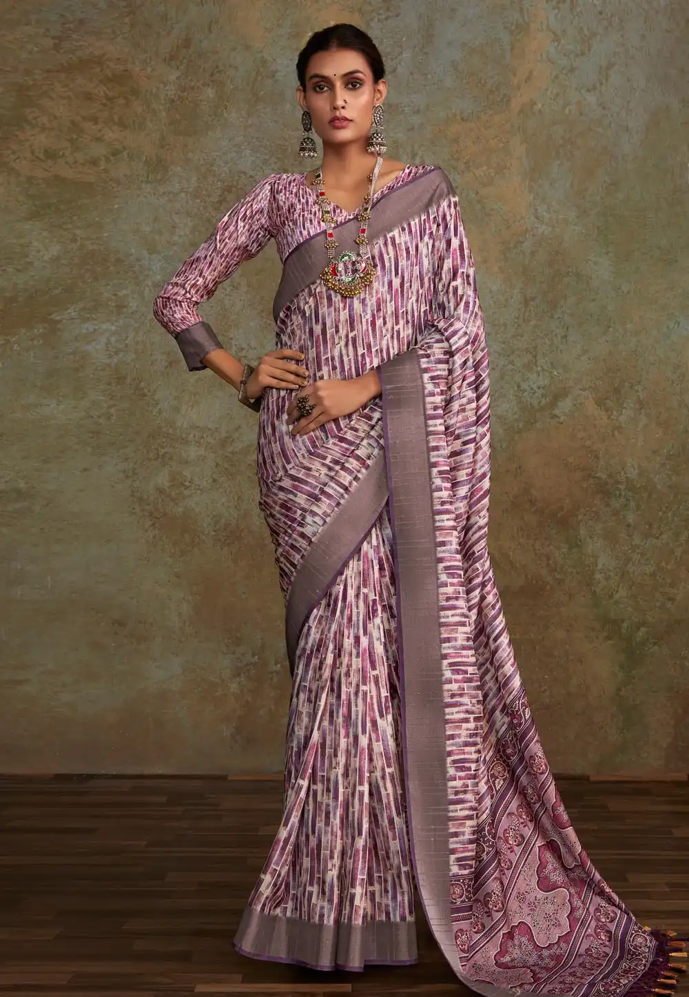 Purple Silk Saree With Blouse 289084