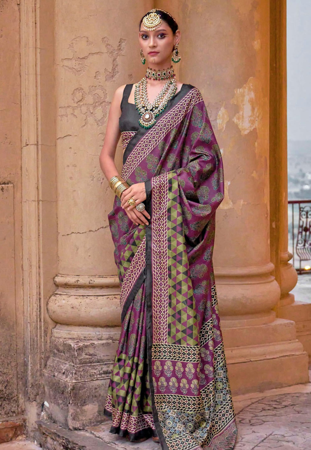 Purple Silk Saree With Blouse 310026