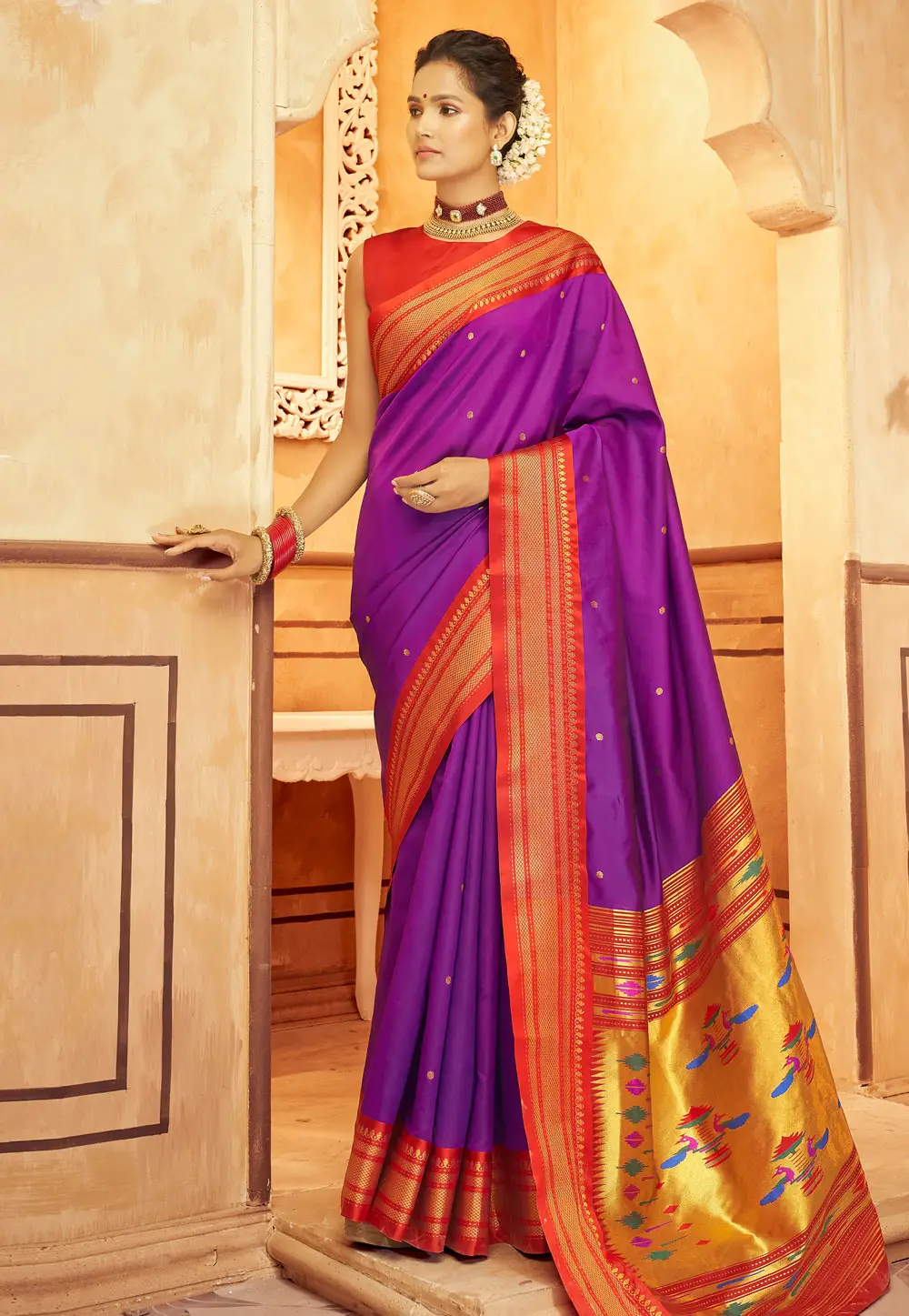 Purple Silk Saree With Blouse 296414