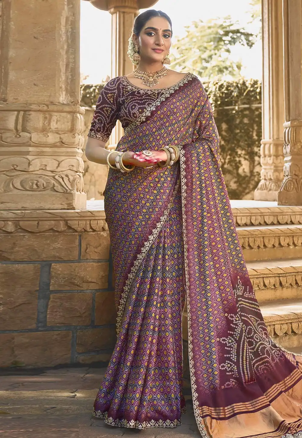 Purple Silk Saree With Blouse 291316