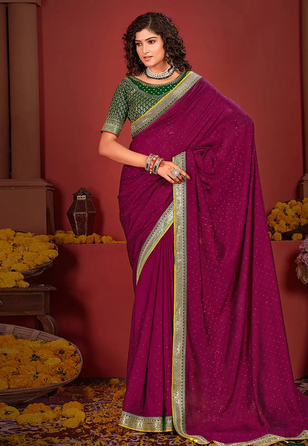 Purple Silk Saree With Blouse 299115