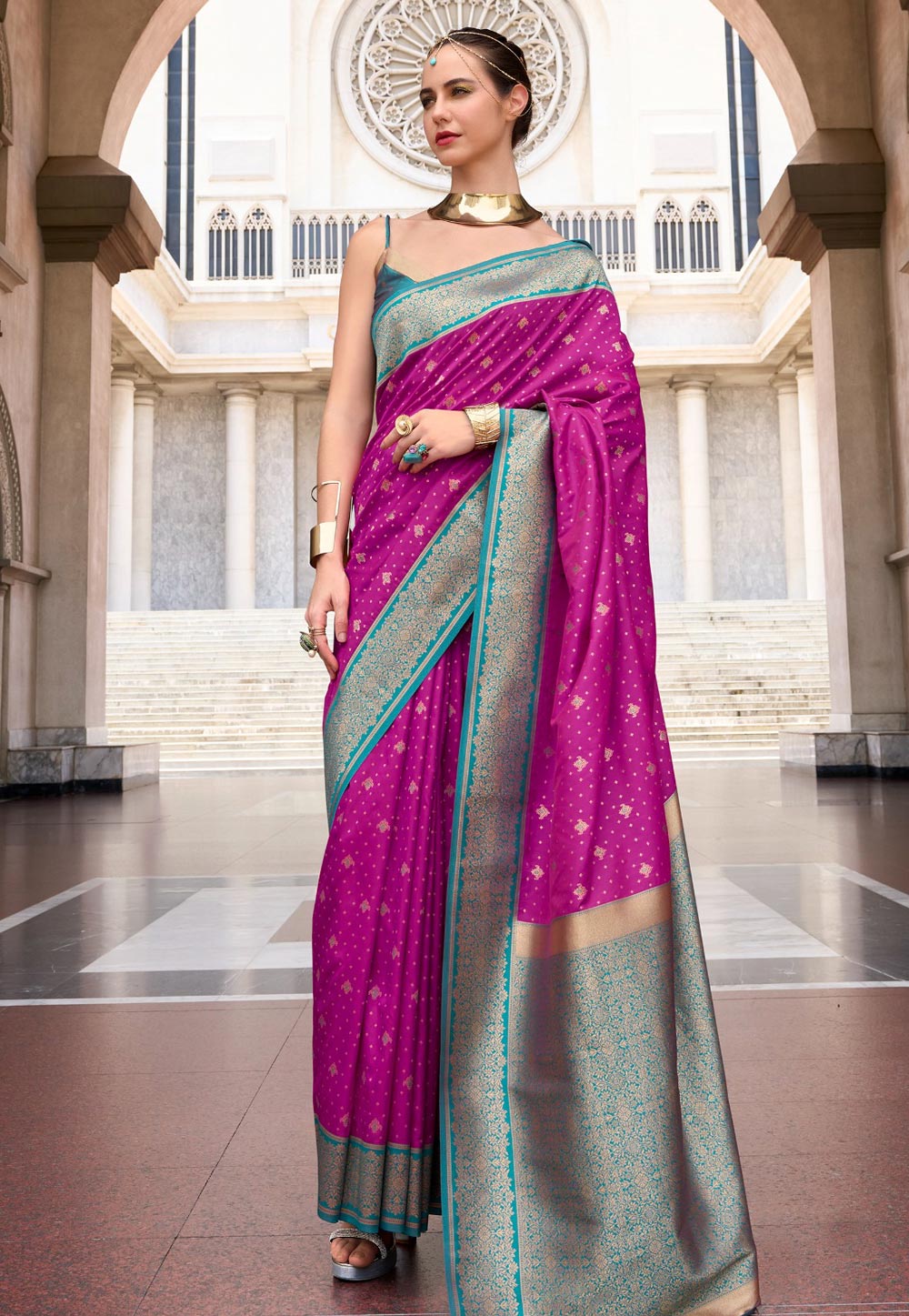 Purple Silk Saree With Blouse 309809
