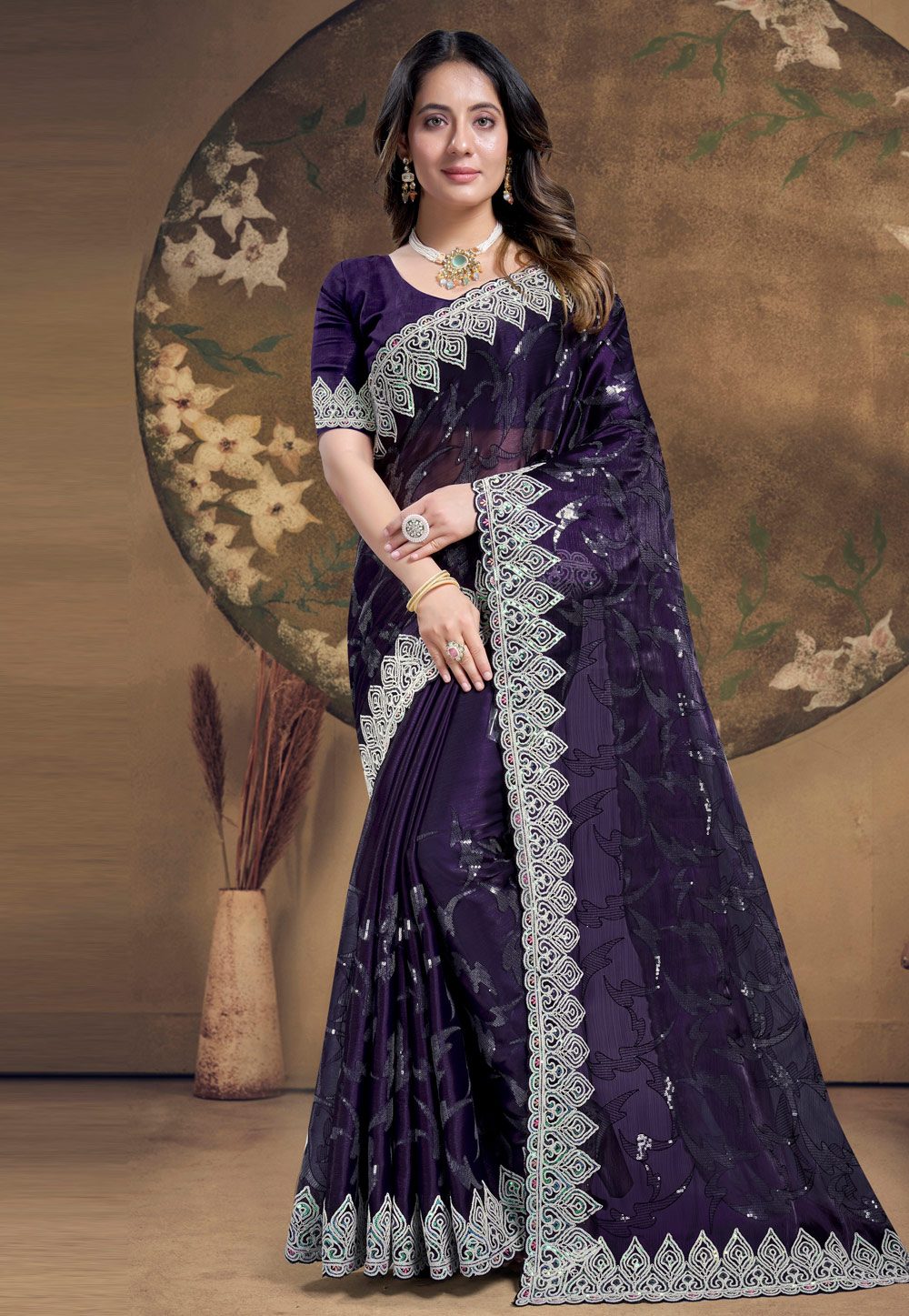Purple Silk Saree With Blouse 285622
