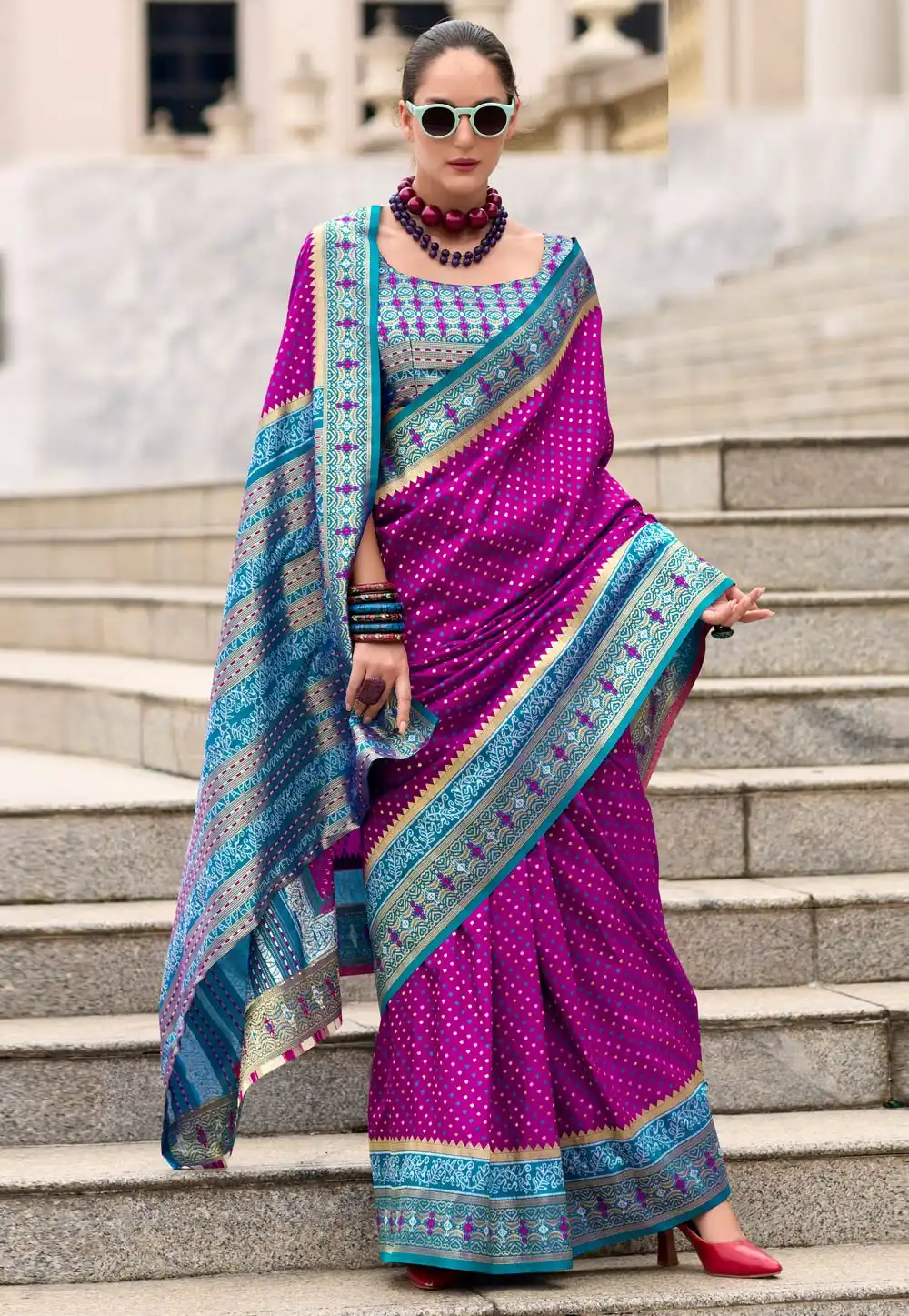 Purple Silk Saree With Blouse 294490