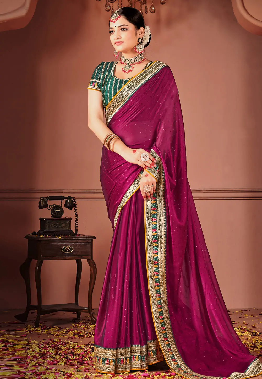 Purple Silk Saree With Blouse 303281