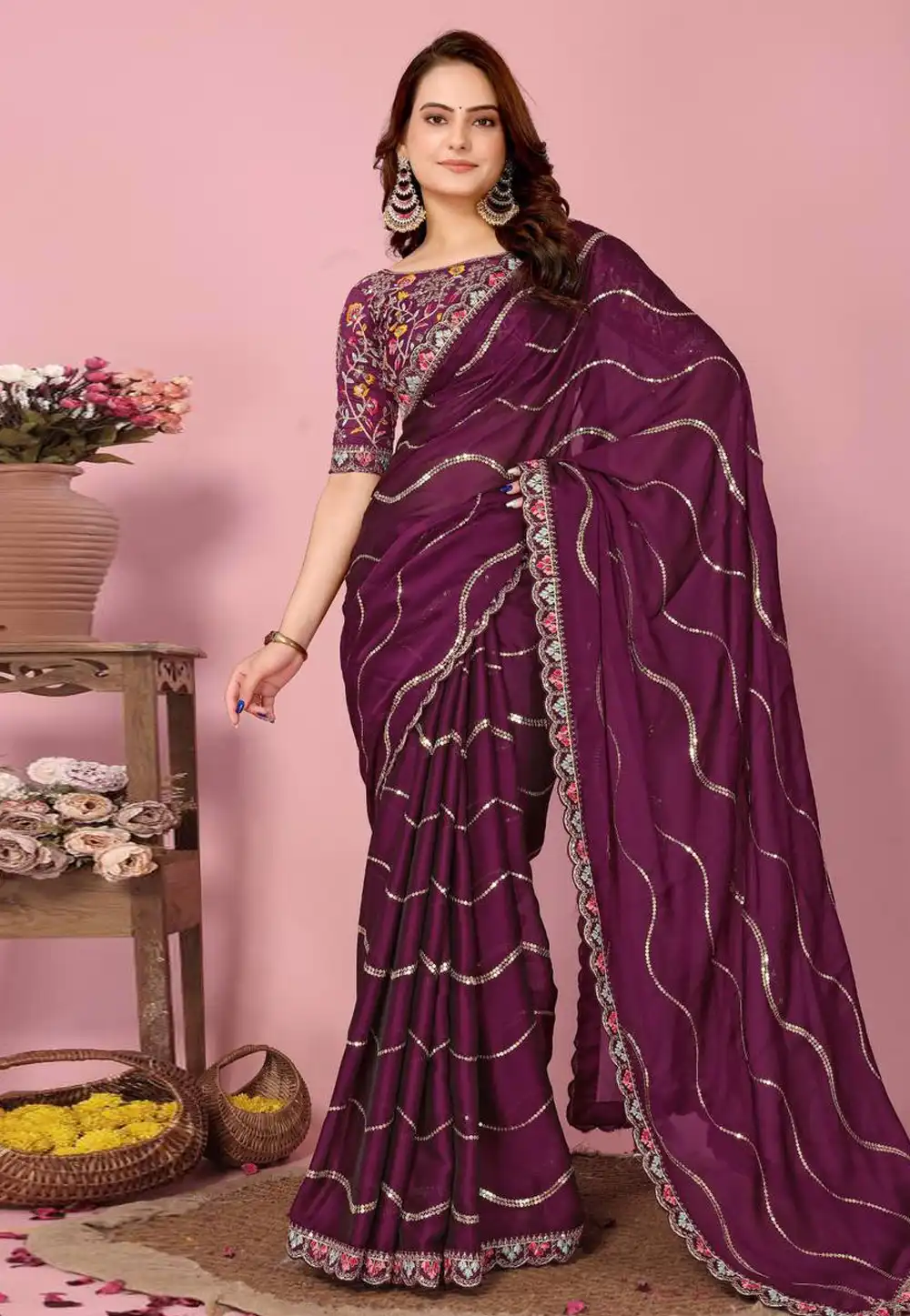 Purple Silk Saree With Blouse 288900