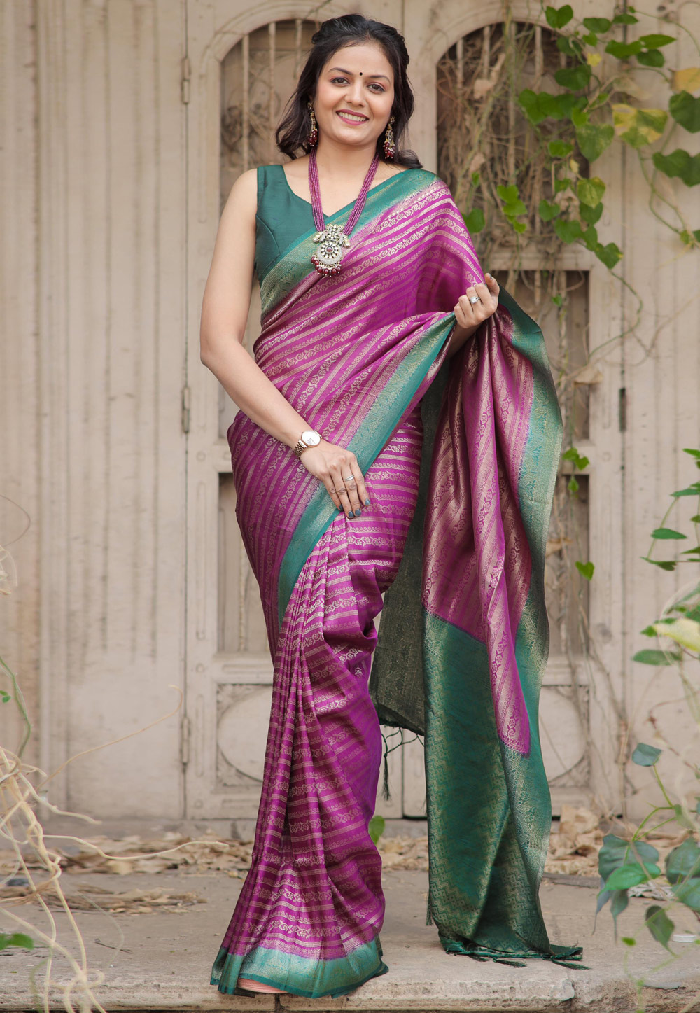 Purple Silk Saree With Blouse 285597