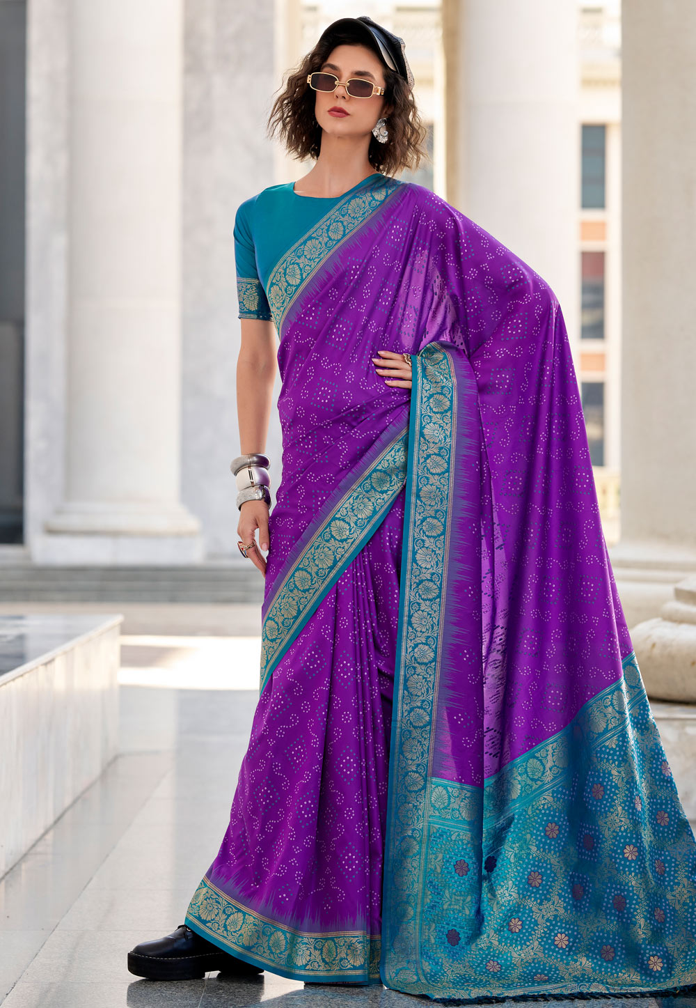 Purple Silk Saree With Blouse 305390